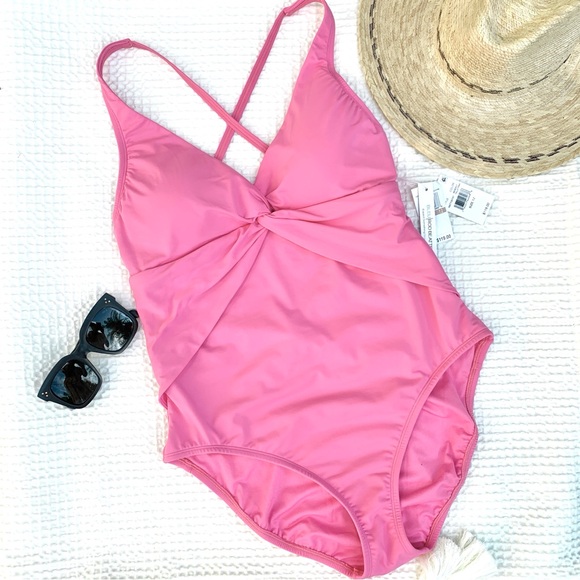 BLEU Rod Beattie Twist & Shout Pink 1-PC Swimsuit Sz 12 - Picture 2 of 13
